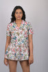 V neck tops for women's western wear party wear and stylish printed Multicolor Floral Print Top (OTL-TPS1085)